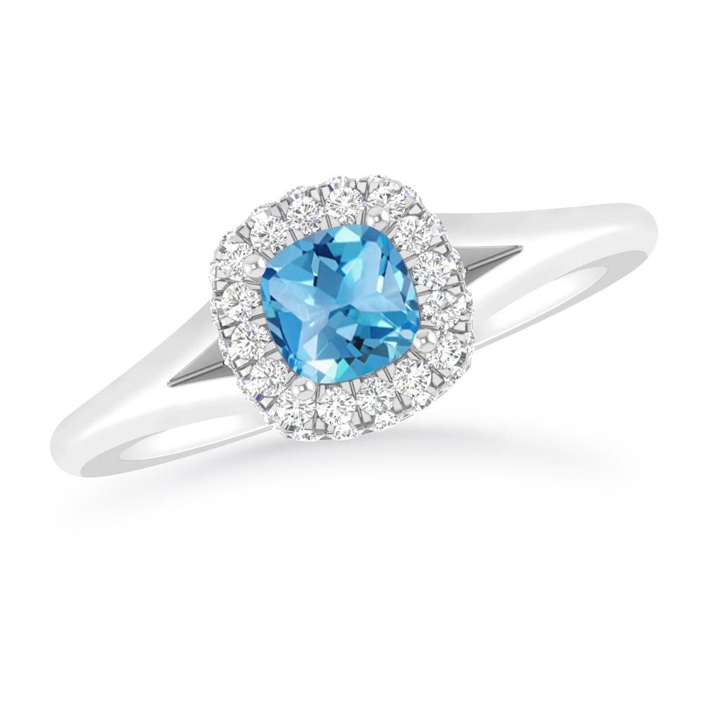 White Gold - Blue Topaz