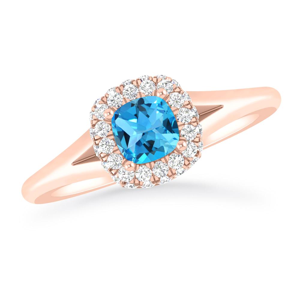 Rose Gold - Blue Topaz