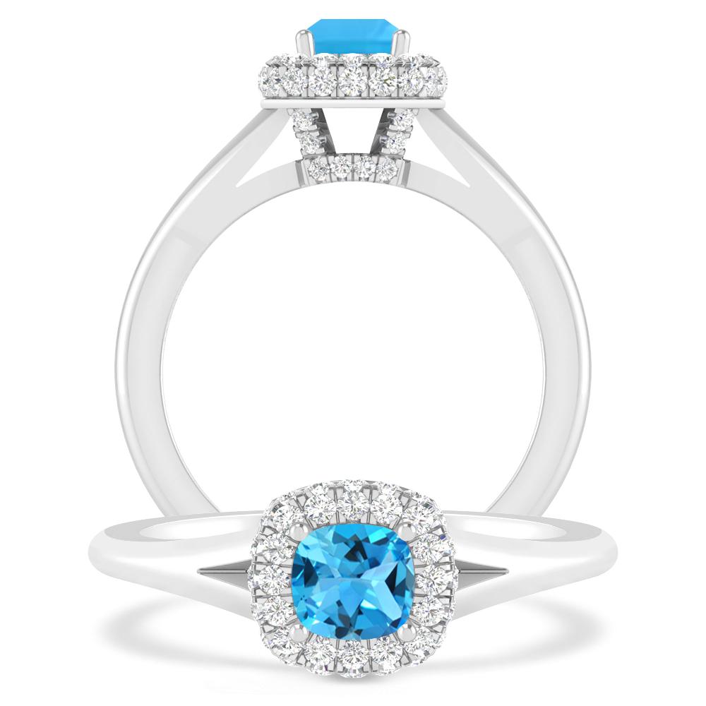 White Gold - Blue Topaz