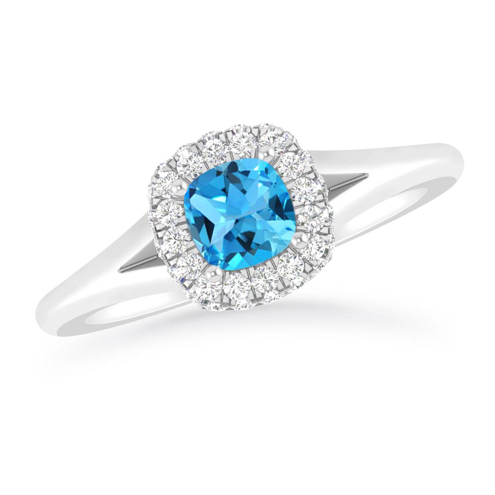 White Gold - Blue Topaz