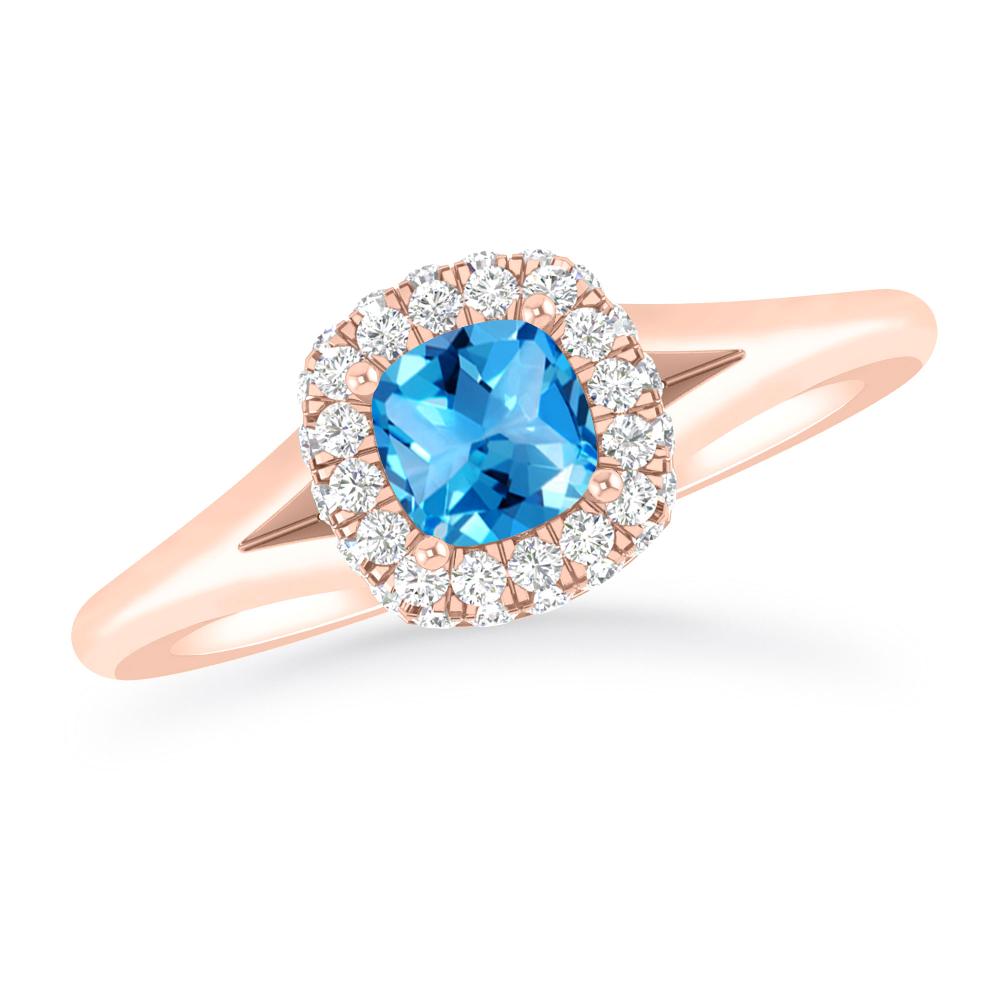 Rose Gold - Blue Topaz