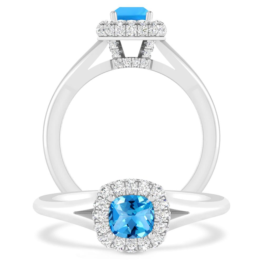 White Gold - Blue Topaz