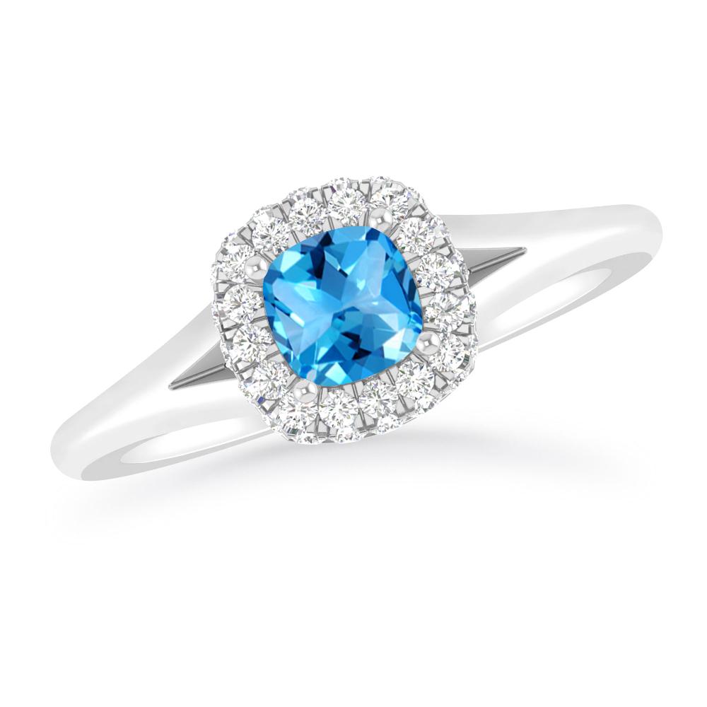 White Gold - Blue Topaz