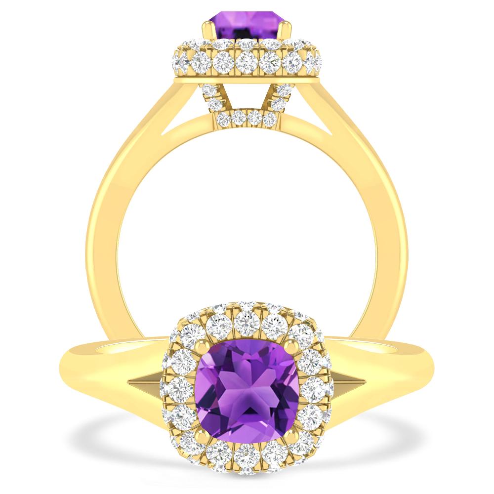 Yellow Gold - Amethyst