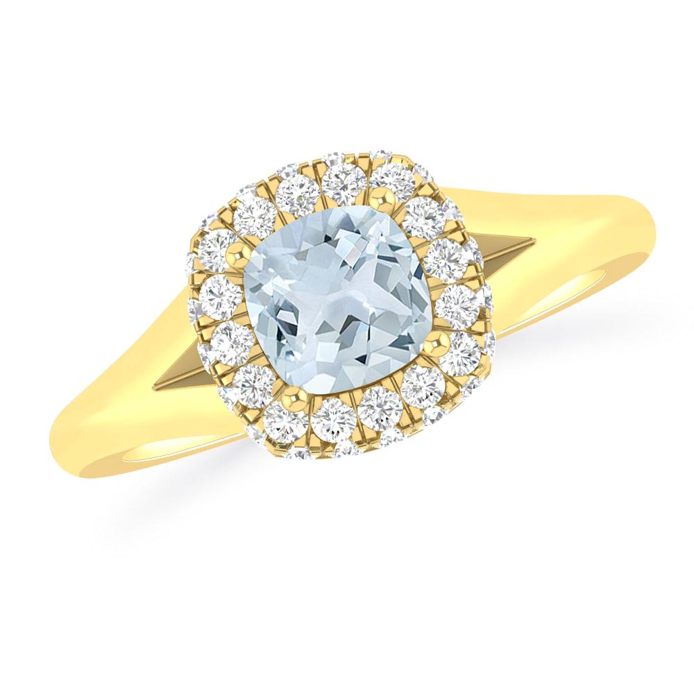 Yellow Gold - Aquamarine