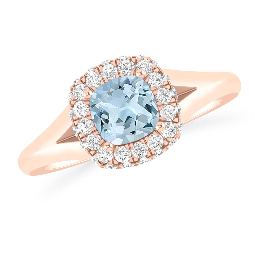 Rose Gold - Aquamarine