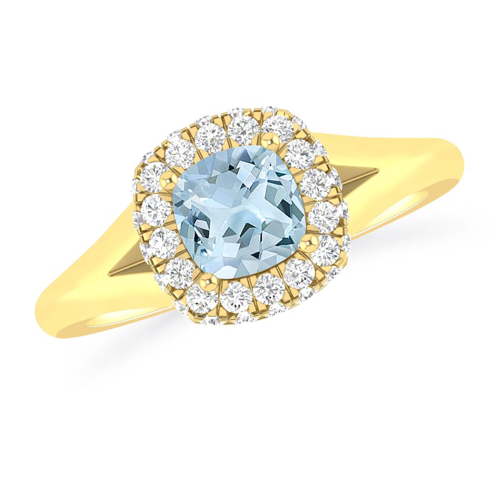 Yellow Gold - Aquamarine