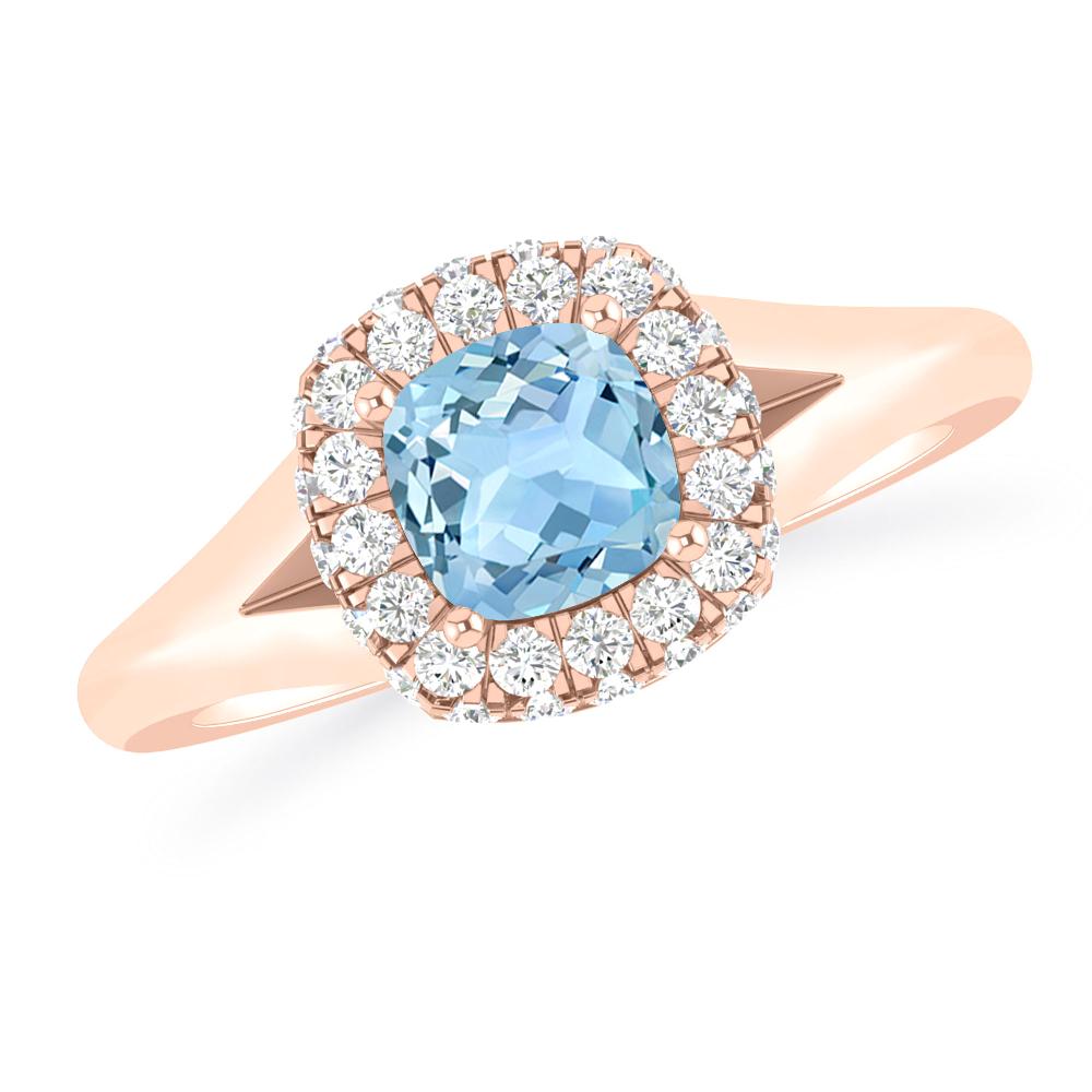 Rose Gold - Aquamarine