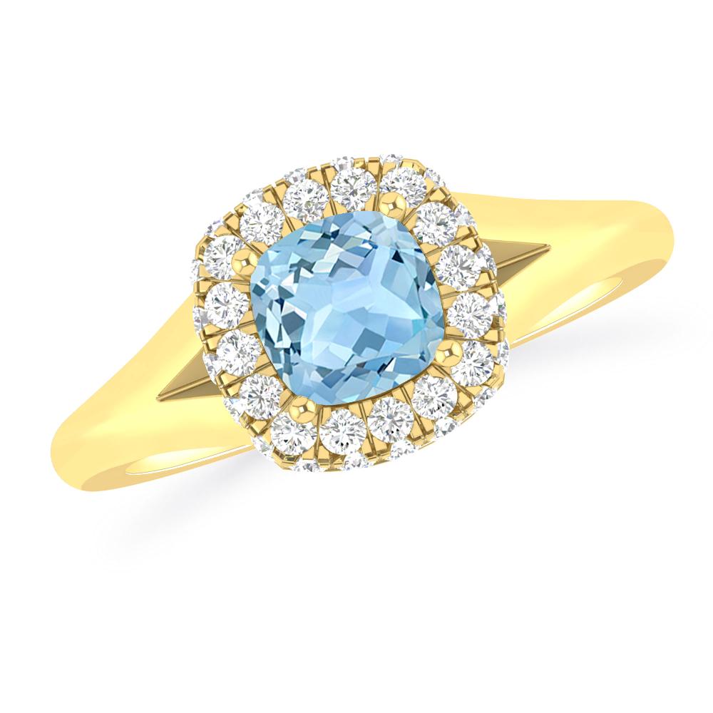 Yellow Gold - Aquamarine