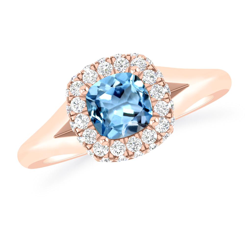 Rose Gold - Aquamarine