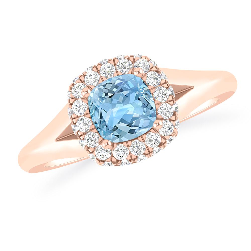 Rose Gold - Aquamarine