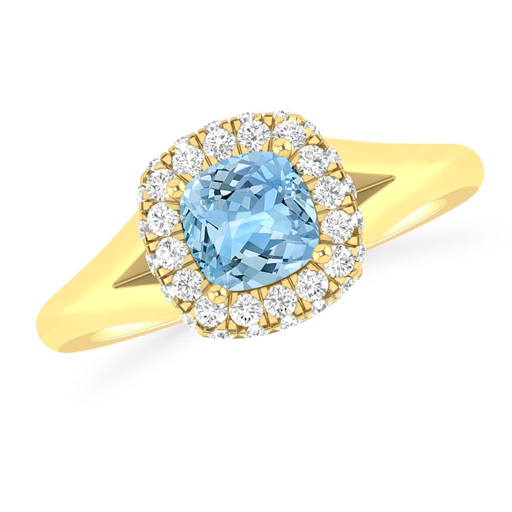 Yellow Gold - Aquamarine