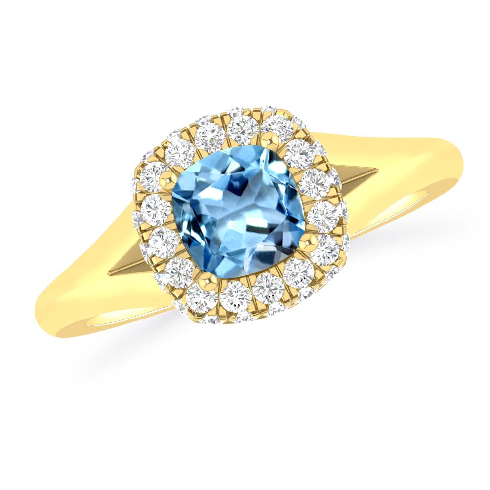 Yellow Gold - Aquamarine