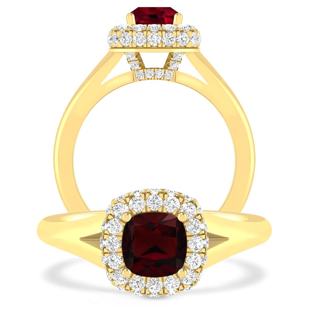 Yellow Gold - Garnet