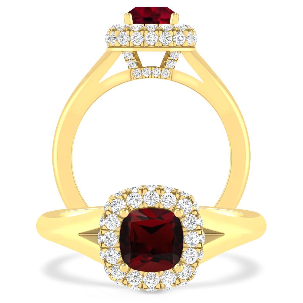 Yellow Gold - Garnet