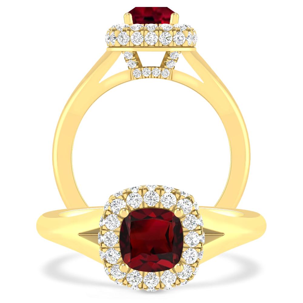 Yellow Gold - Garnet