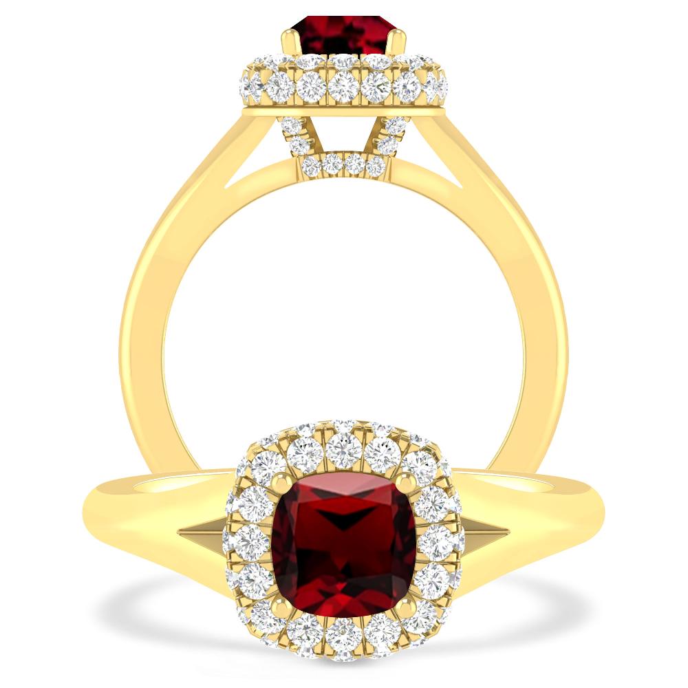 Yellow Gold - Garnet