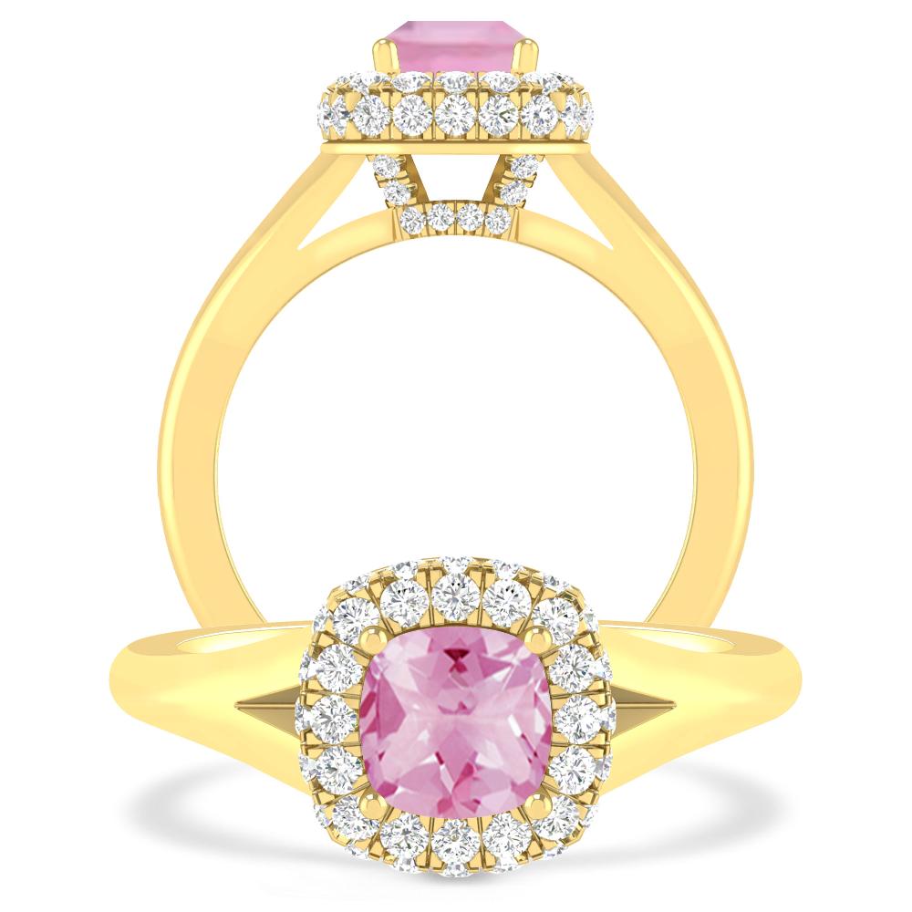 Yellow Gold - Pink Tourmaline