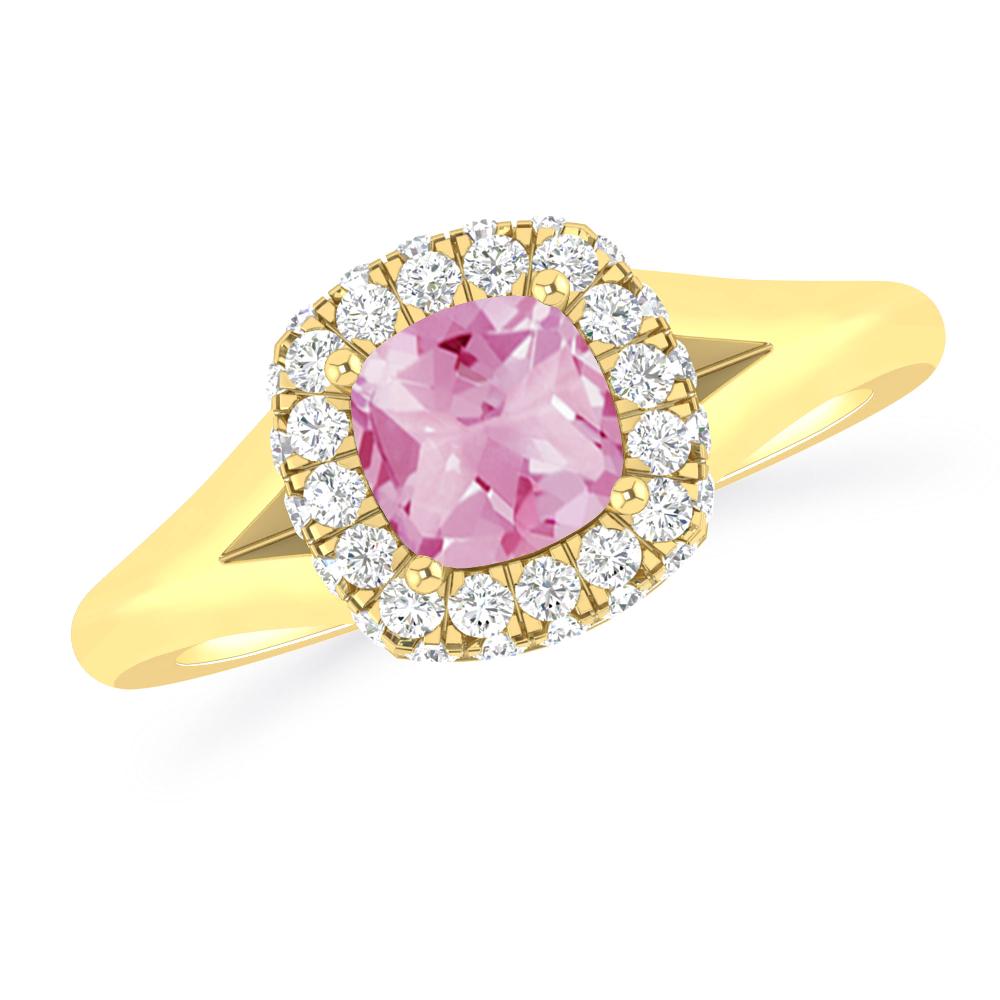 Yellow Gold - Pink Tourmaline