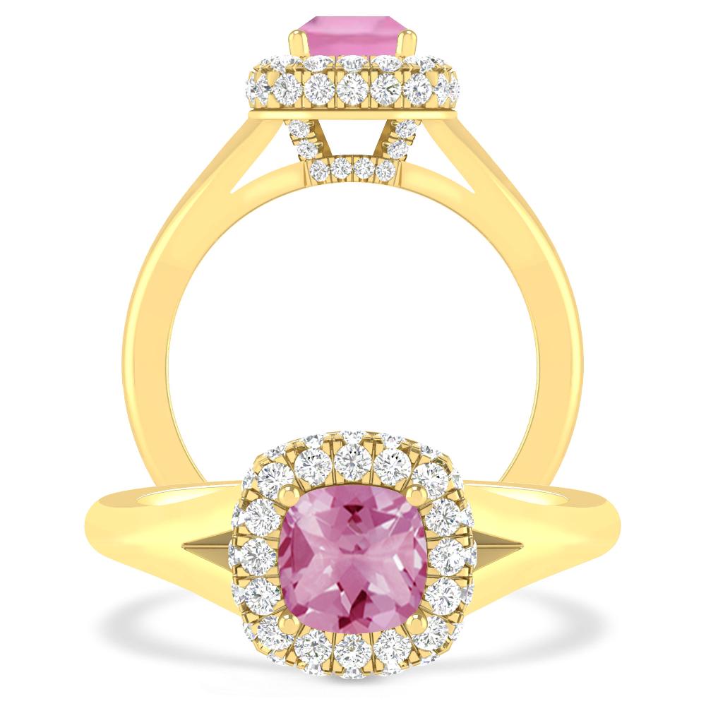 Yellow Gold - Pink Tourmaline