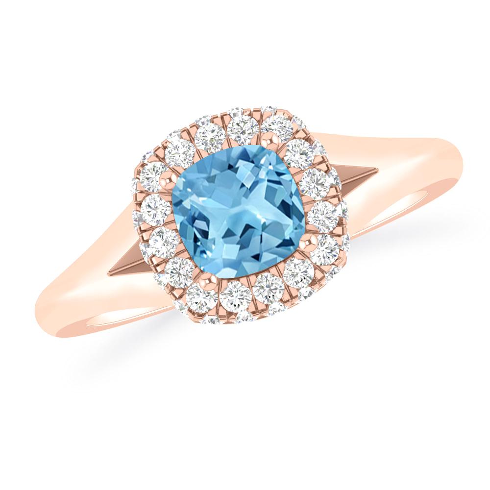 Rose Gold - Blue Topaz