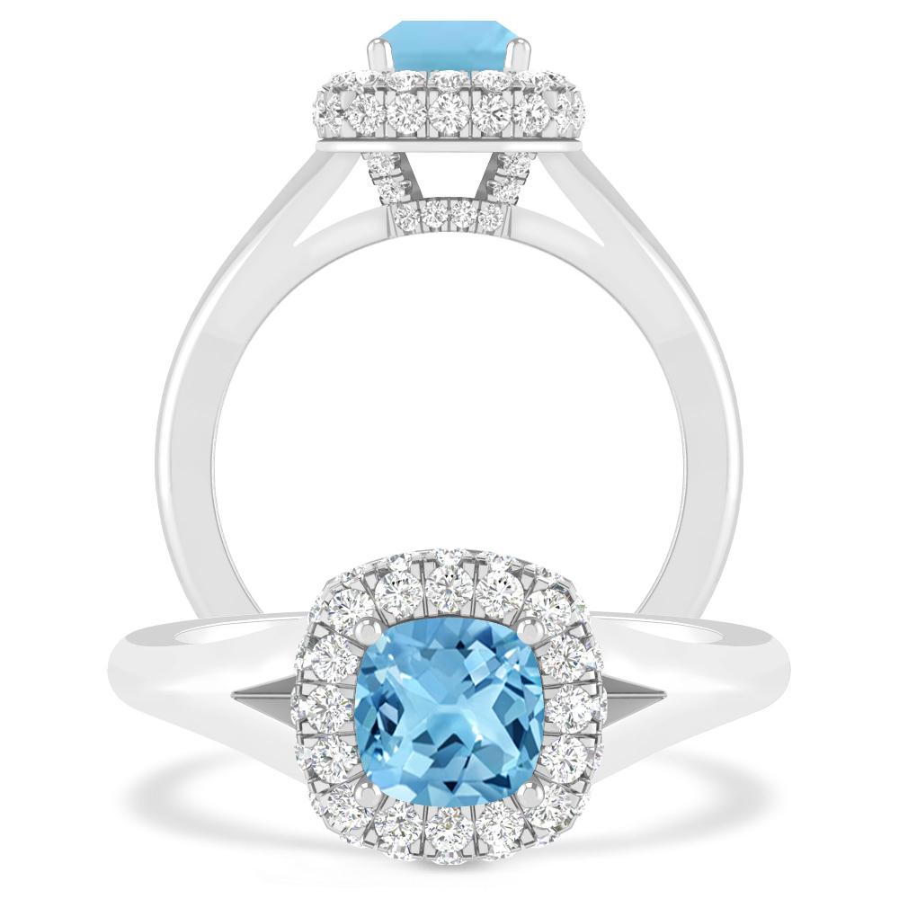 White Gold - Blue Topaz