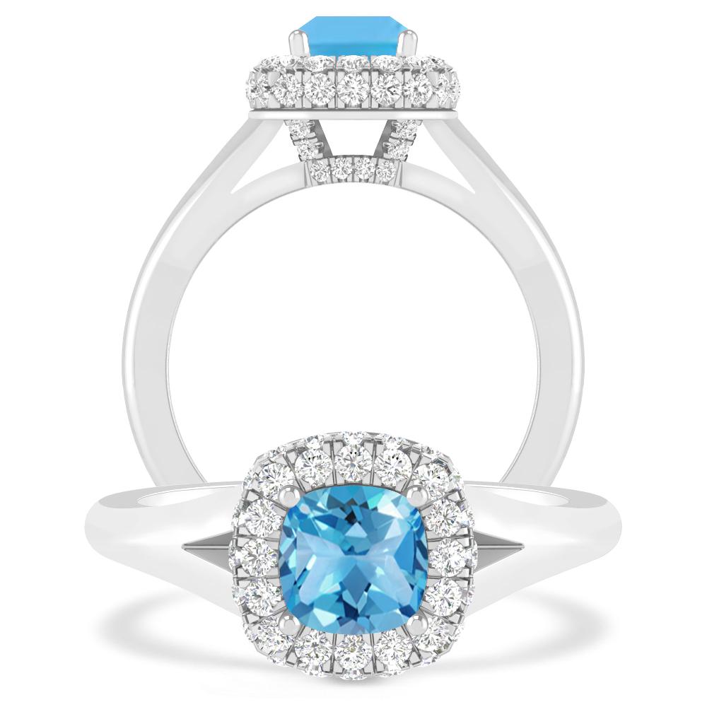 White Gold - Blue Topaz