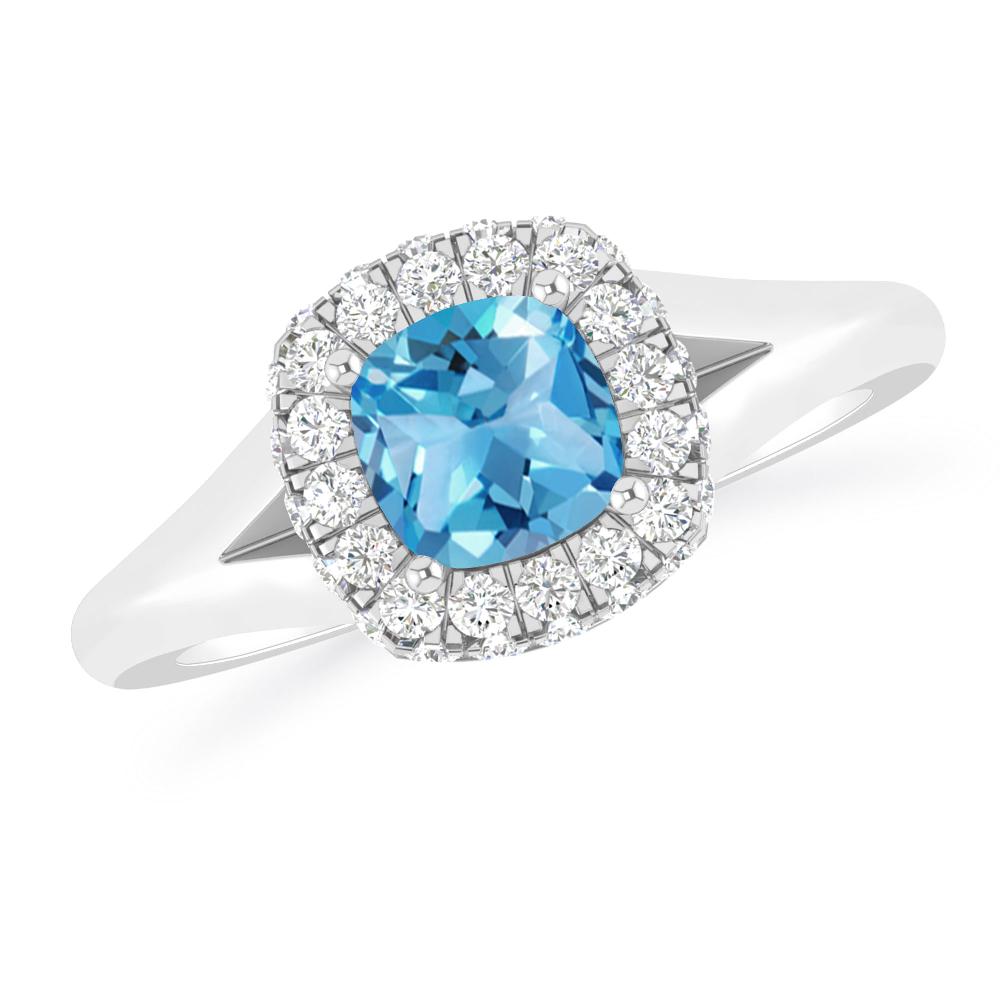 White Gold - Blue Topaz