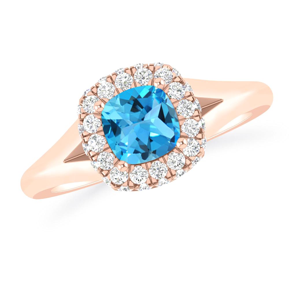 Rose Gold - Blue Topaz