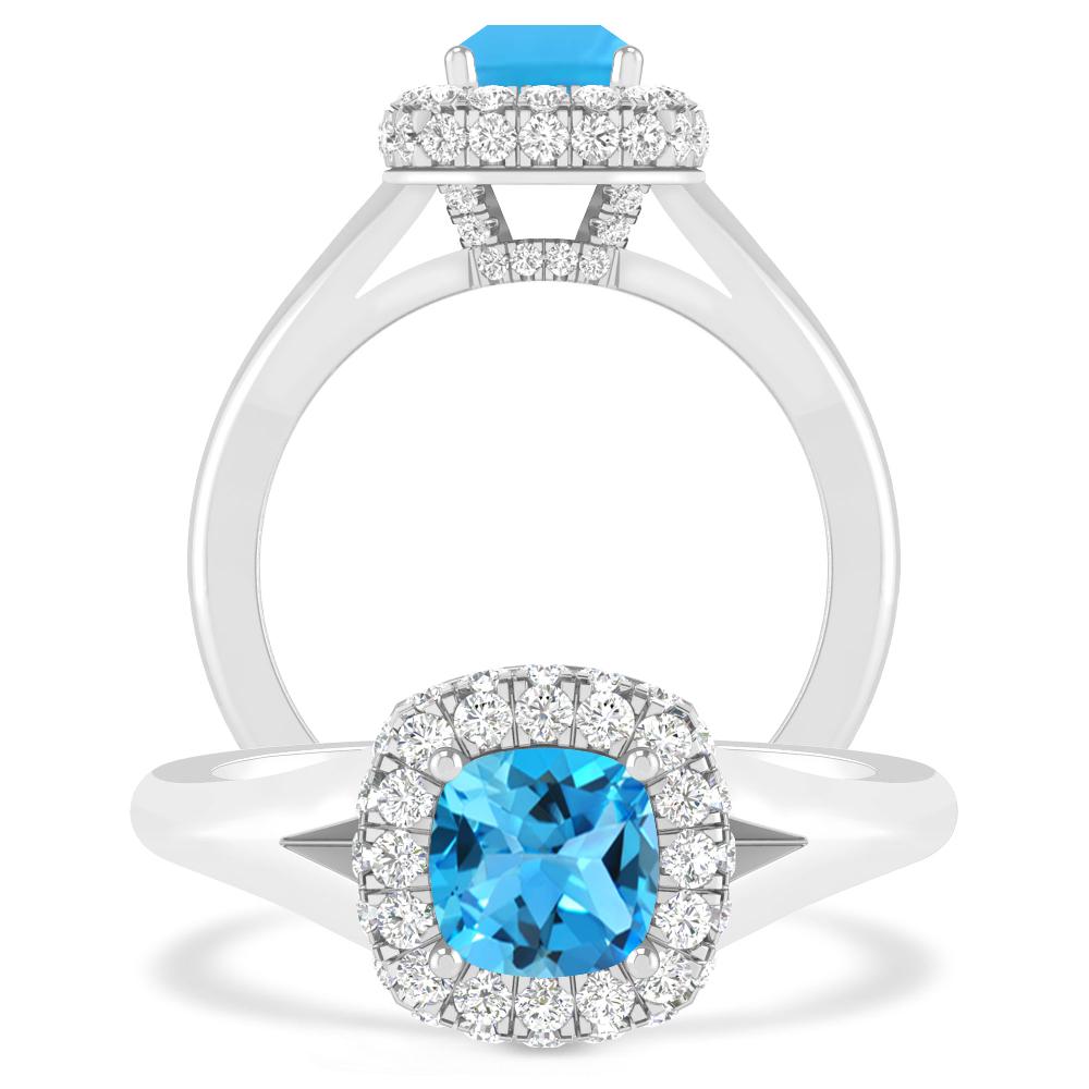 White Gold - Blue Topaz