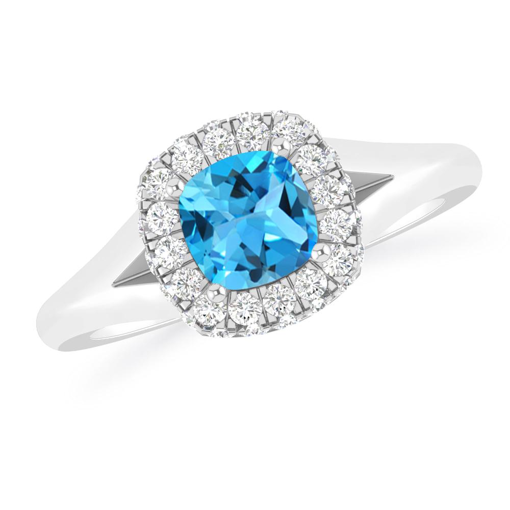 White Gold - Blue Topaz