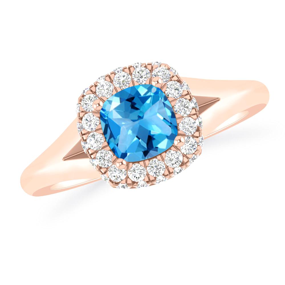 Rose Gold - Blue Topaz