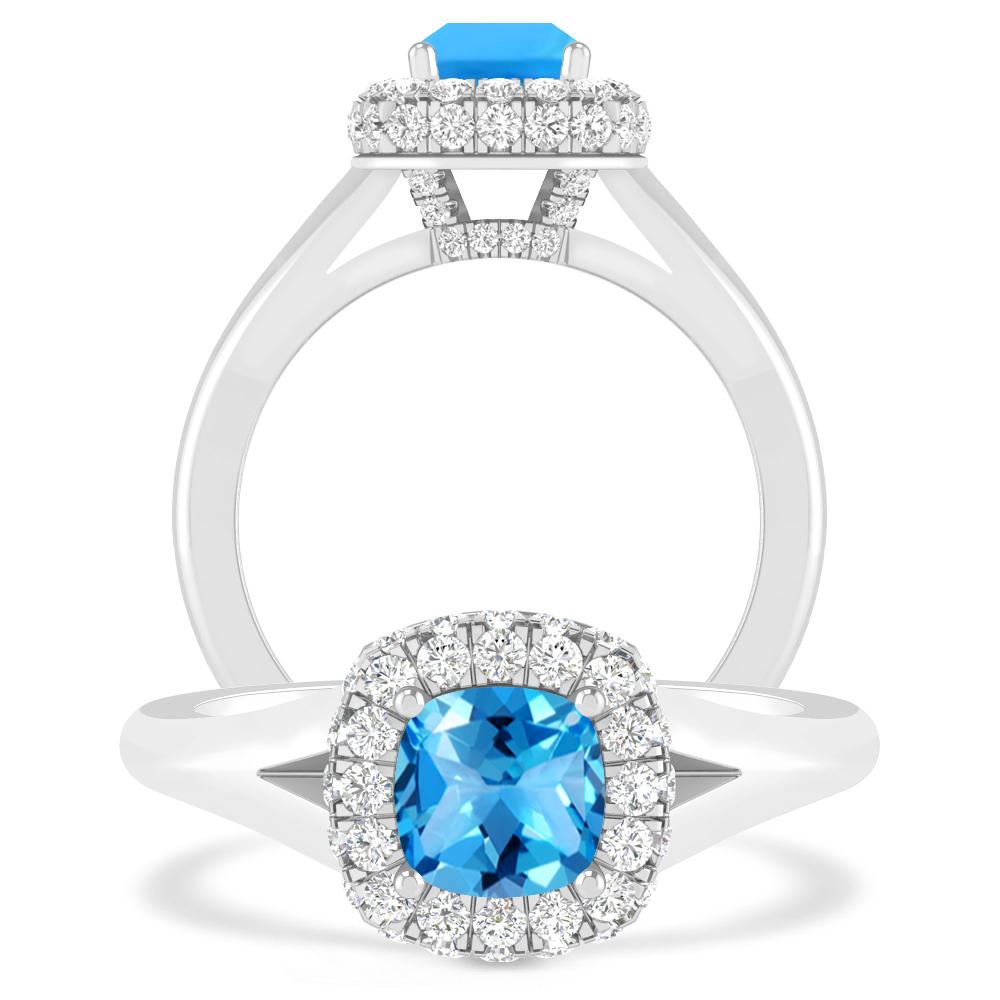 White Gold - Blue Topaz