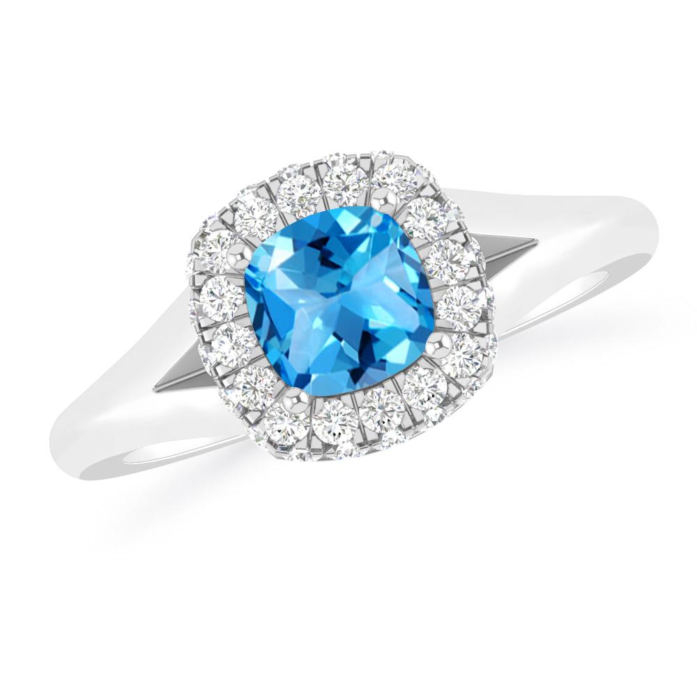 White Gold - Blue Topaz