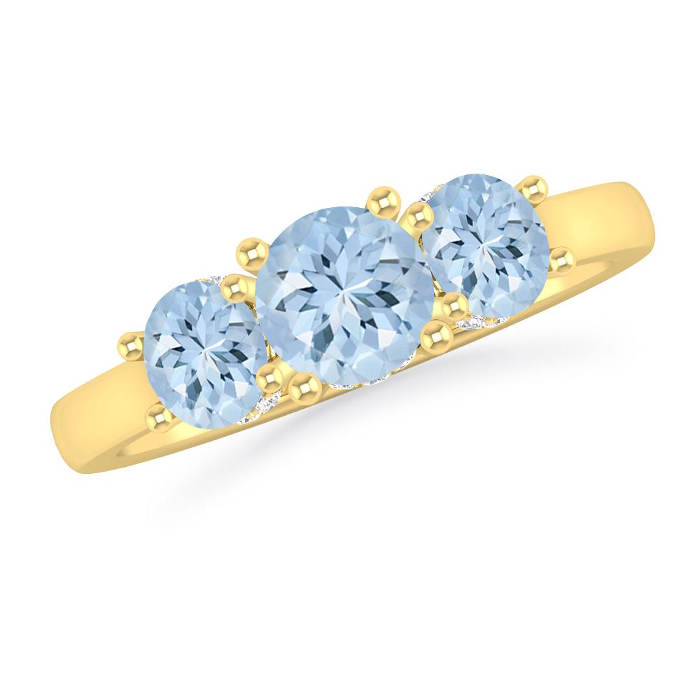 Yellow Gold - Aquamarine