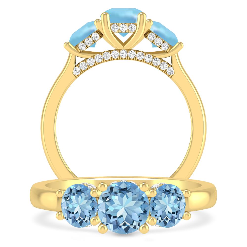 Yellow Gold - Aquamarine