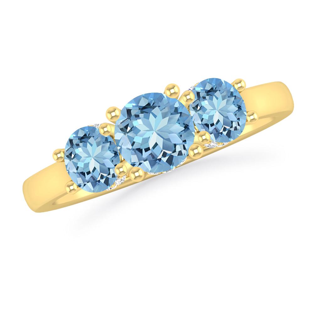 Yellow Gold - Aquamarine