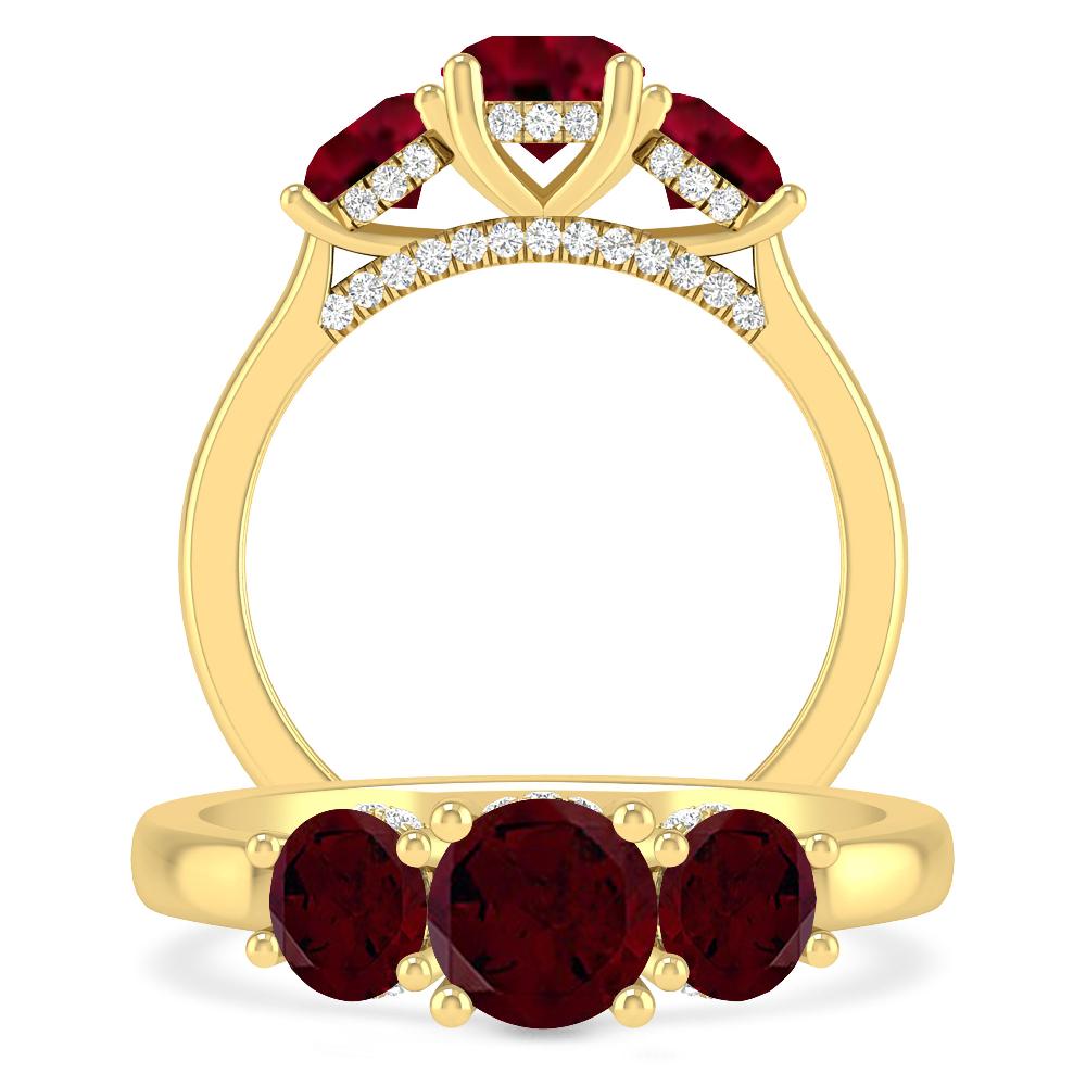 Yellow Gold - Garnet