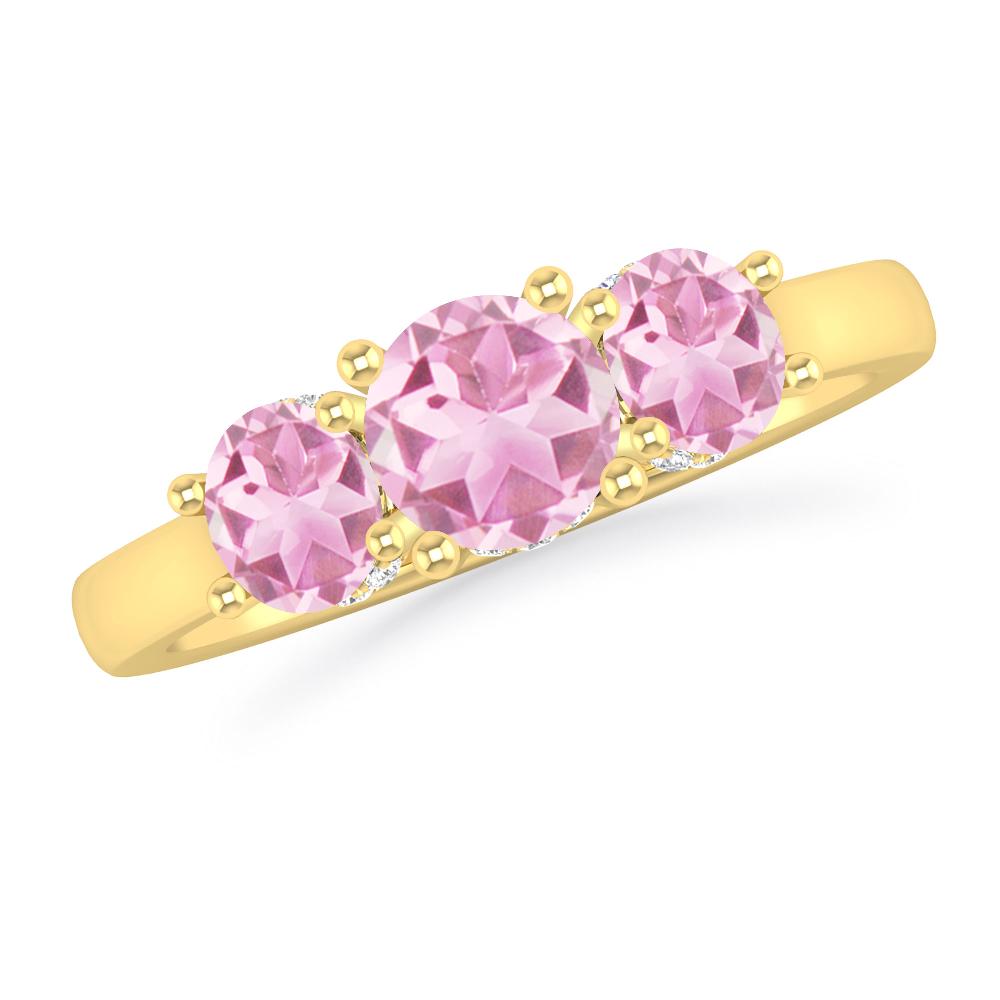 Yellow Gold - Pink Tourmaline