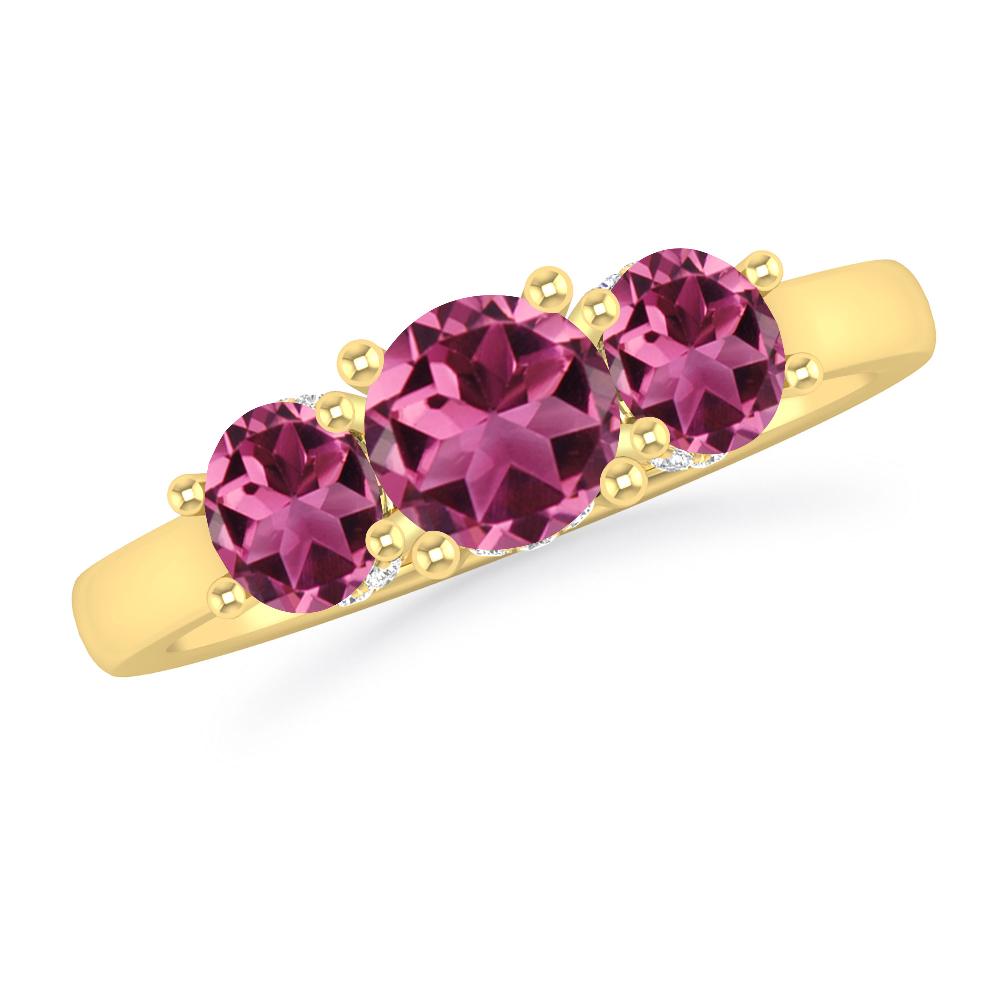 Yellow Gold - Pink Tourmaline