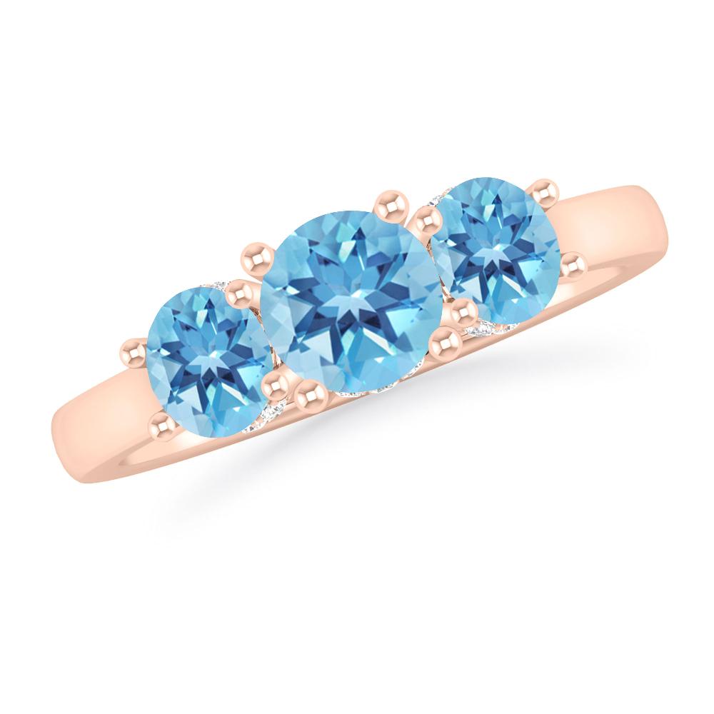 Rose Gold - Blue Topaz