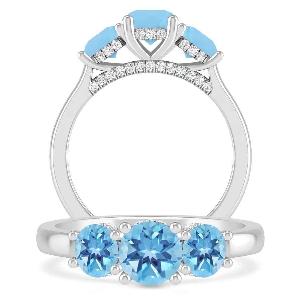 White Gold - Blue Topaz