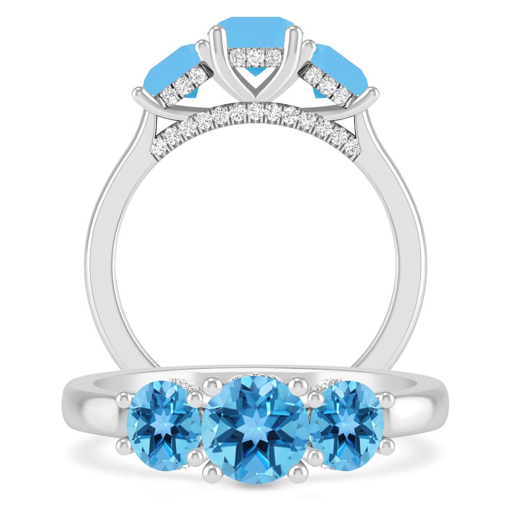 White Gold - Blue Topaz