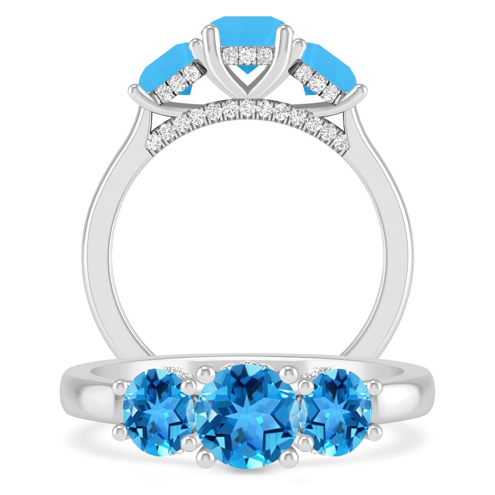 White Gold - Blue Topaz