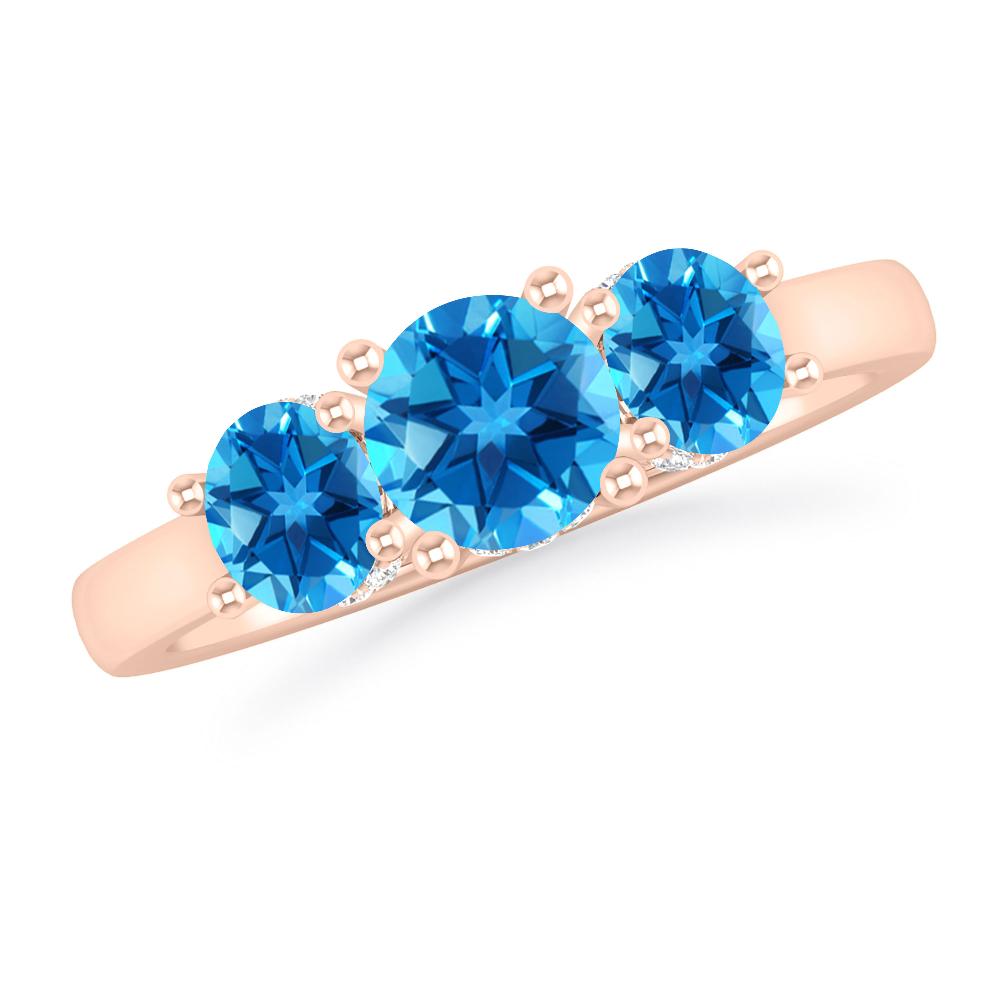 Rose Gold - Blue Topaz