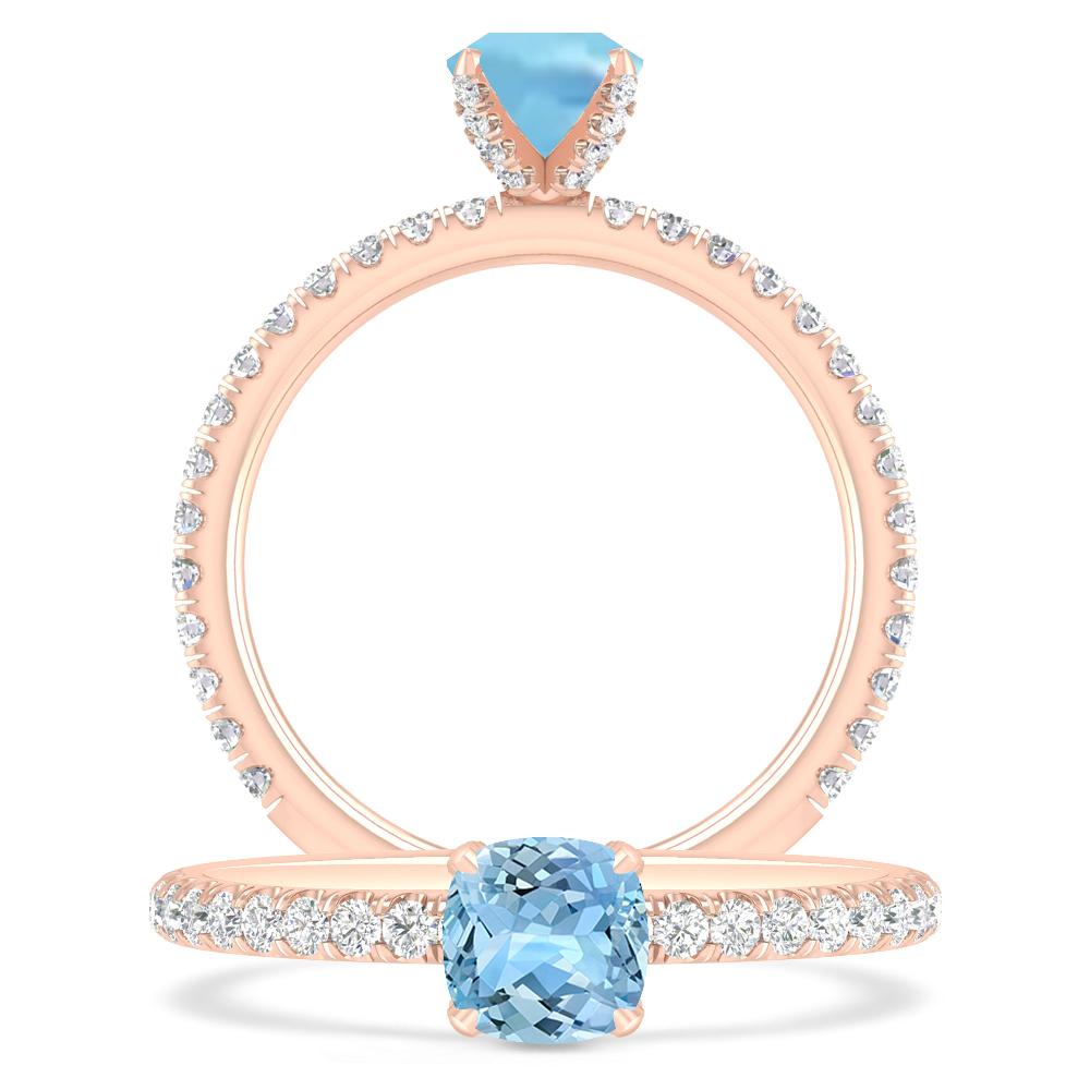 Rose Gold - Aquamarine