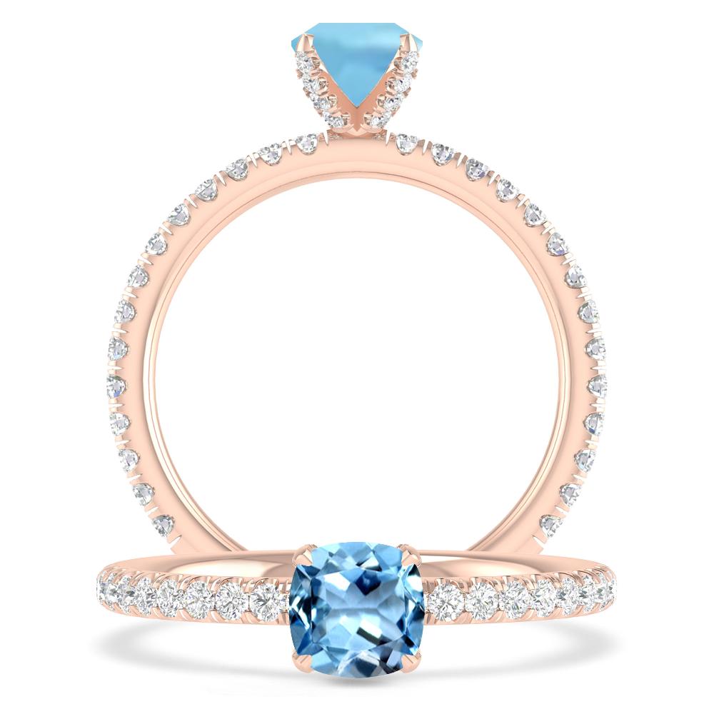 Rose Gold - Aquamarine