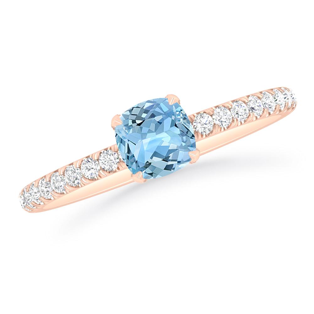 Rose Gold - Aquamarine