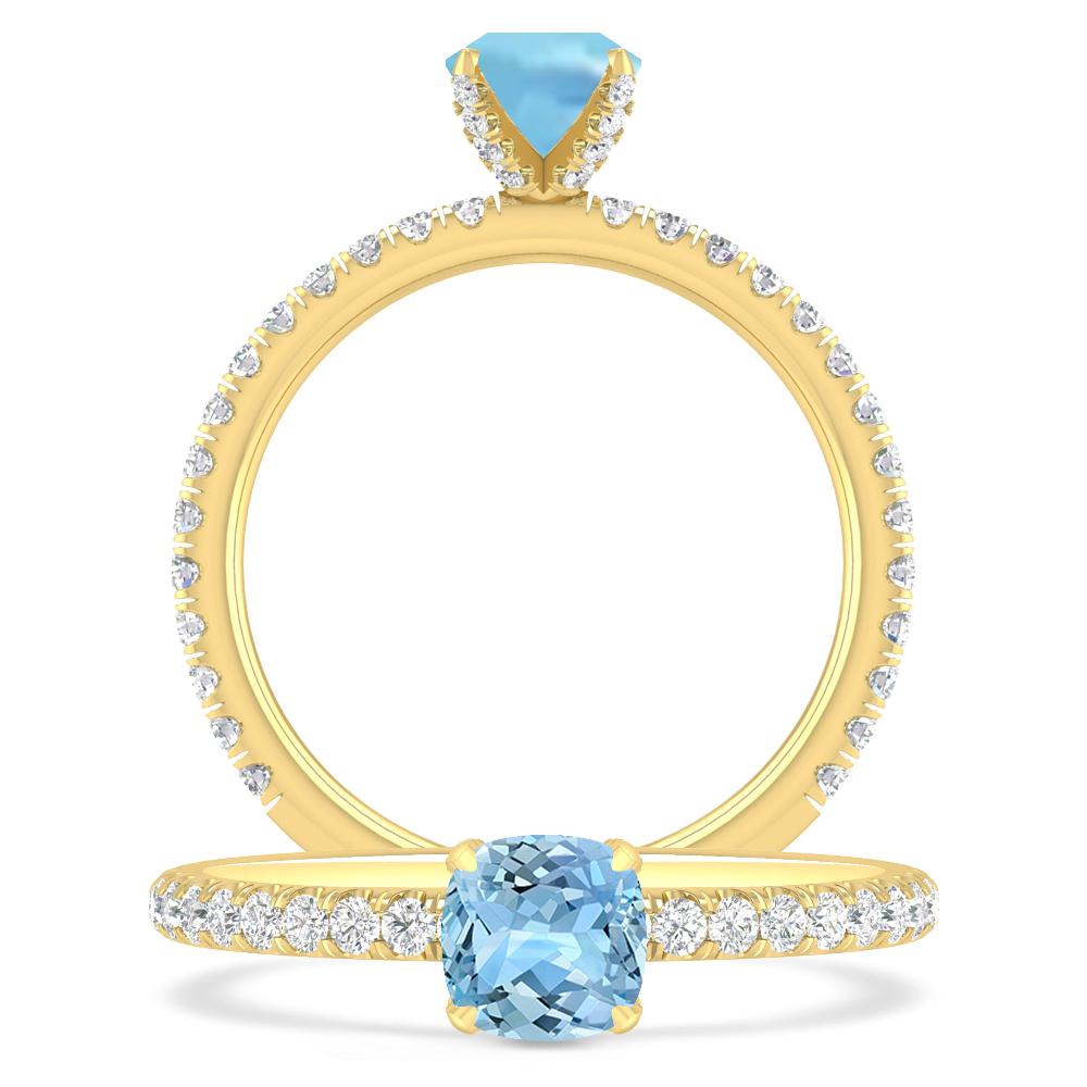 Yellow Gold - Aquamarine