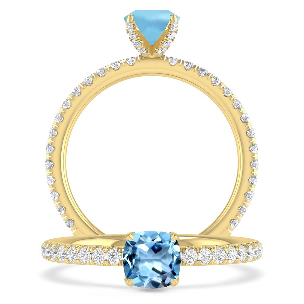 Yellow Gold - Aquamarine